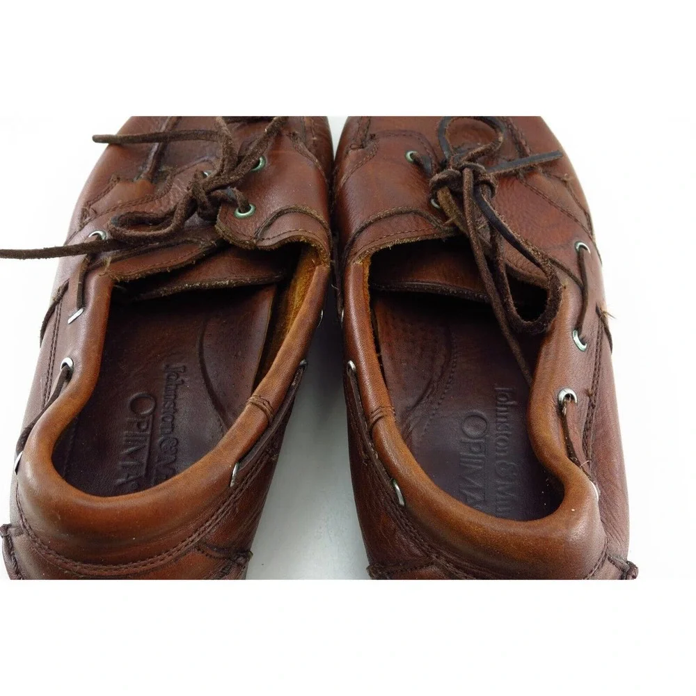 Johnston And Murphy Derby Oxfords Brown Leather Men Shoes Size 8‎ Medium